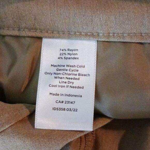 Talbots Womens 4P Pants Brown Stretch Cropped Career Work Trousers Pull On - Picture 6 of 6